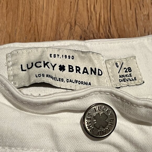 Lucky Brand Ankle Cheville Bridgette Skinny Jeans Crisp White Like New! - Picture 4 of 5